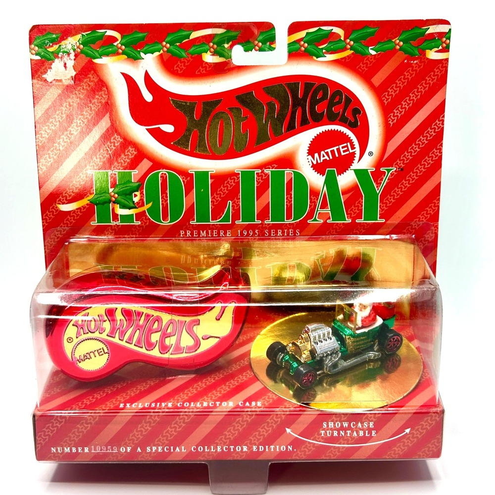 Hot Wheels Holiday Premiere 1995 Series Santa Hot Rod Collector Case 14642